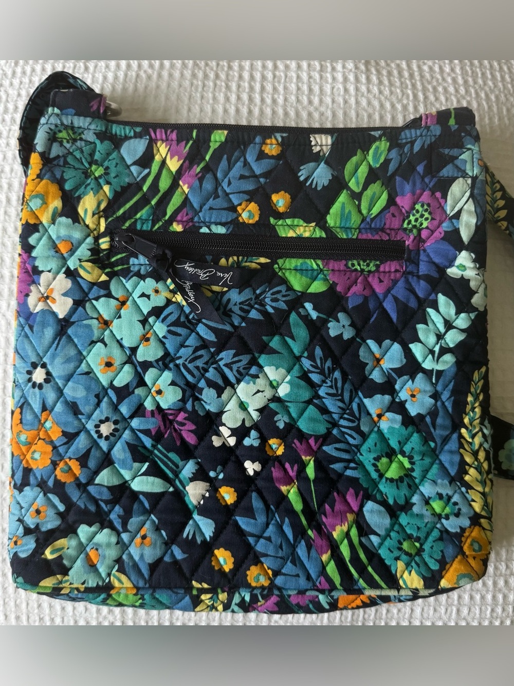 Vera Bradley Floral Quilted Crossbody Bag Blue Green Multicolor Shoulder Purse